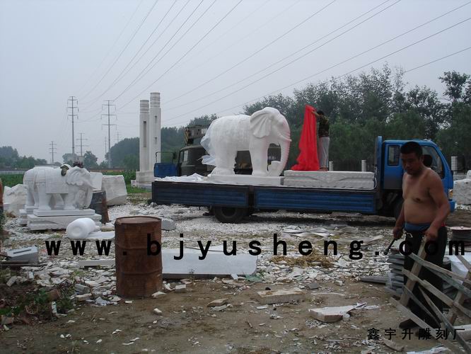 汉白玉大象338 江苏盐业集团公司 订做国宝级汉白玉大象