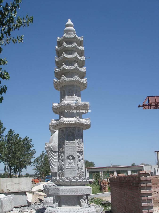 0265 江西寺庙定做青白玉石塔