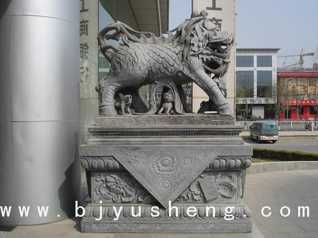 1.2米汉白玉麒麟 0660